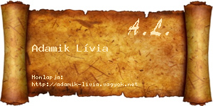 Adamik Lívia névjegykártya
